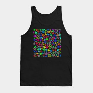 Colorful Puppy Paw Pattern Tank Top